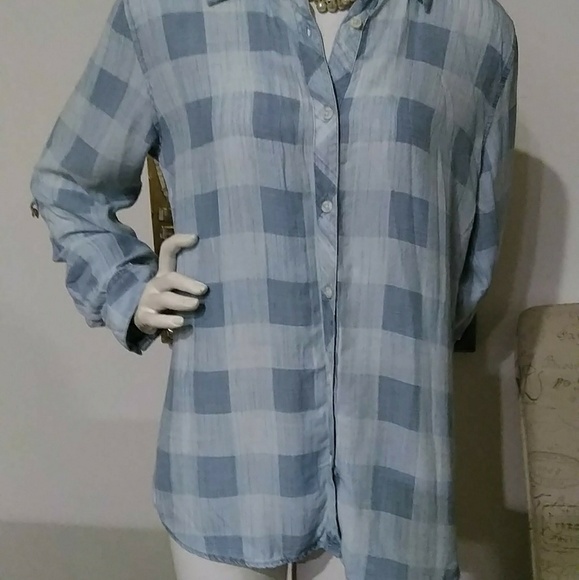 Wyatt Chambray Patterned Blouse S - Picture 2 of 2